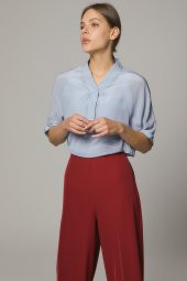 Arkası Lastikli Geniş Paça Pantolon-Kırmızı SZ-5176-34 - 3