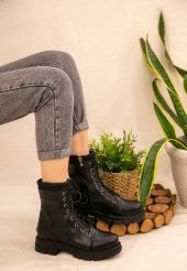 Fiji Siyah Cilt Bağcıklı Bot - 1