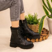 Fiji Siyah Cilt Bağcıklı Bot - 4