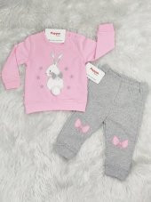 Necixs Ponponlu Tavşan Nakışlı Kız Bebek 2li Takım - 2