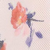 Pembe Mesh Çiçekli Fermuarlı Fit + Flare Elbise - 4