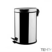 TEMA 81118 PEDALLI 5 LT KAPAKLI ÇÖP KOVASI 304 KALİTE KROM - 1