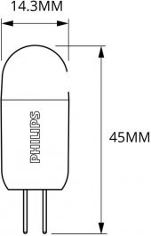 Philips 2W (20W) İğne Ayak Kapsül Led Ampul Sarı 12V 2700K - 2