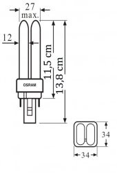 Osram Dulux D 13/865 2P PLC Spot Ampul 6500K Beyaz (10 Adet) - 3