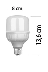 Osram Ledvalue Clt 18W (96W) Büyük Boy Led Ampul Beyaz  E27 Tasarruflu Jumbo Torch Pazar Lambası 6500K 13,6 Cm thumbnail 2