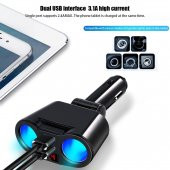 3.1A Usb Girişli Çakmak Girişinden 2 Çakmak Çıkışlı Çoklayıcı Soketi - 6