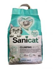 Sanicat Clumping White Cotton Fresh Oksijen Kontrol Kedi Kumu 10 Lt - 1