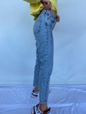 Kadın Bel Ve Paça Pensli Kot Pantolon Açık Mavi - 5