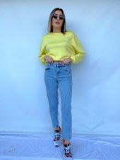 Kadın Bel Ve Paça Pensli Kot Pantolon Açık Mavi - 1