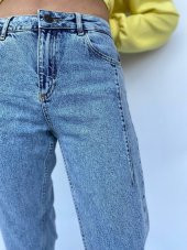 Kadın Bel Ve Paça Pensli Kot Pantolon Açık Mavi - 3