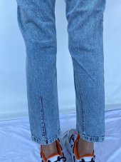 Kadın Bel Ve Paça Pensli Kot Pantolon Açık Mavi - 12