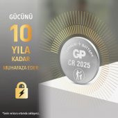 GP CR2025 3V Lityum Düğme Para Pil 5 li Paket - 8