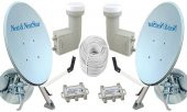 Next NextStar 80 Cm Çift Çanak Anten Seti İkili Lnb + Kablo + Dayzek + Dübel  150024 - 2