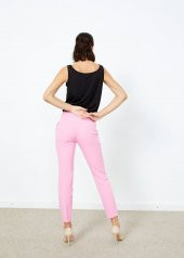 Kadın Pembe Yan Cepli Pantalon - 5