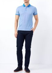 Mavi Erkek Slim Fit Desenli Polo Yaka Tişört - 2