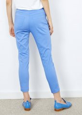 Kadın Mavi Desenli Cepli Pantalon - 9