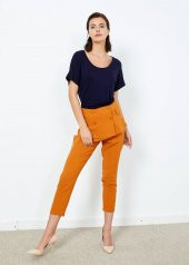 Kadın Tarçın Dar Paça Etek Detaylı Pantolon - 2