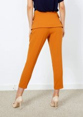 Kadın Tarçın Dar Paça Etek Detaylı Pantolon - 5