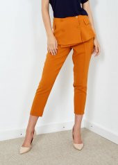 Kadın Tarçın Dar Paça Etek Detaylı Pantolon - 6