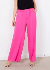 Kadın Pembe Yırtmaçlı Cepli Pantolon - 1