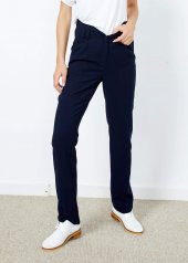 Kadın Lacivert Yüksek Bel Cepli Pantalon - 1
