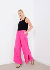 Kadın Pembe Yırtmaçlı Cepli Pantolon - 2