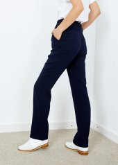Kadın Lacivert Yüksek Bel Cepli Pantalon - 5
