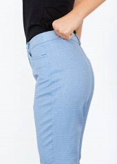 Kadın Mavi Puantiye Cepli Pantalon - 3