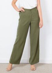 Kadın Haki Fermuarlı Salaş Pantalon - 4