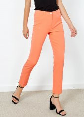 Kadın Oranj 5 Cepli Pantalon - 1