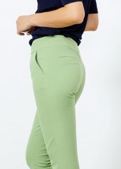 Kadın Açık Yeşil Yan Cepli Pantalon - 2