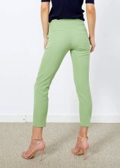 Kadın Açık Yeşil Yan Cepli Pantalon - 4