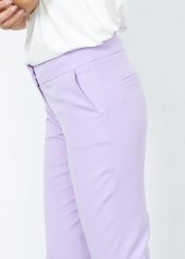 Kadın Lila Yan Cepli Pantalon - 4