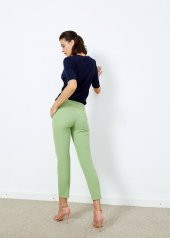 Kadın Açık Yeşil Yan Cepli Pantalon - 5