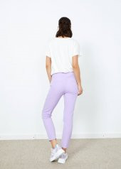Kadın Lila Yan Cepli Pantalon - 5