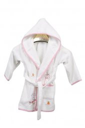 CNK Tekstil 1 - 8 Yaş 3D Nakışlı Çocuk Bornozu - Kız Çocuk - 2