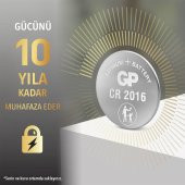 GP CR2016 3V Lityum Düğme Para Pil 5 li Paket - 3