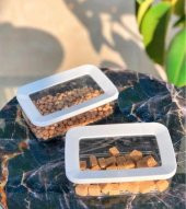 Vip Ahmet 2 li Set Akrilik Dikdörtgen saklama Kabı 600 ml VP-104 - 7