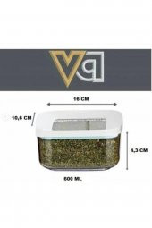 Vip Ahmet 2 li Set Akrilik Dikdörtgen saklama Kabı 600 ml VP-104 - 2