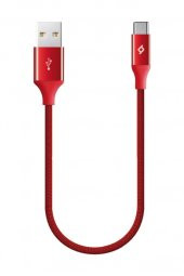 AlumiCable Mini 30cm Type C Şarj Kablosu-Kırmızı - 1
