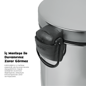 Foreca Pedallı Çöp Kovası Fuşya 20 Lt - 9