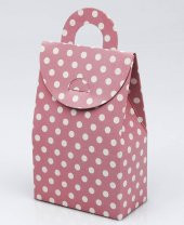 HEDİYE KUTU PEMBE BEYAZ PUANLI 5CM X 7CM 10LU - 1