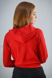 Kapşonlu Fermuarlı Sweat Kırmızı - 4540.316. - 5