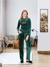 Jiber 3692 Bayan Kadife Pijama Takımı - Yeşil - 1