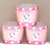 Diş Pembe Cupcake (Muffin) Kabı (25 adet) - 1