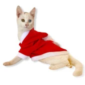 Santa Neo Kapşonlu Polar Noel Yılbaşı Kedi Kıyafeti - 8