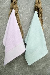 2Li 50x90 Simli Bordürlü El-Yüz Havlusu - 1