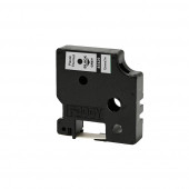 Foogy Dymo D1 Uyumlu Thermal Plastik Şerit Etiket Gri-Siyah 12 mm x 6 mt - 1