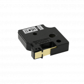 Foogy Dymo D1 Uyumlu Thermal Plastik Şerit Etiket Gri-Siyah 12 mm x 6 mt - 2