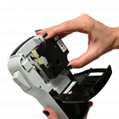 Foogy Dymo D1 Uyumlu Thermal Plastik Şerit Etiket Gri-Siyah 12 mm x 6 mt - 4